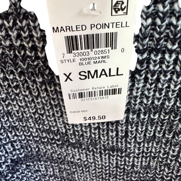 Style & Co Size  X-Small  Womens Marled Pontell Sweater Blue White - Picture 10 of 13